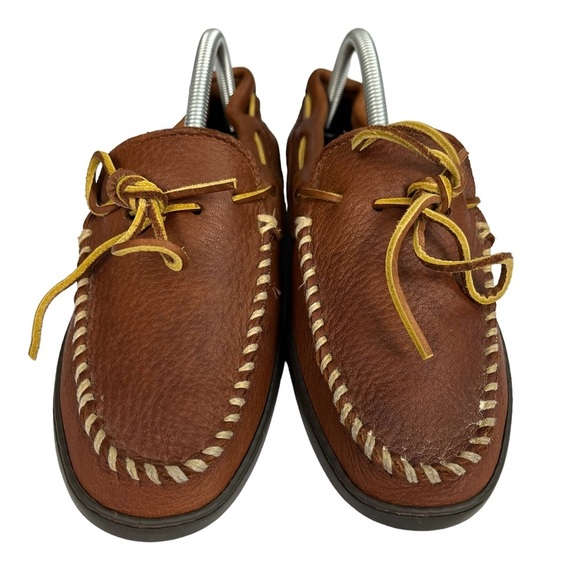 Minnetonka Moccasin Brown Leather Loafers Size Please See Measurements - Picture 5 of 12
